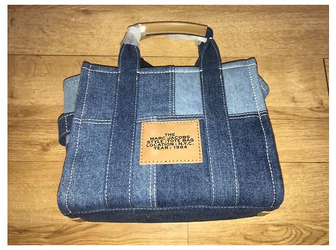 Mini tote Marc Jacobs in denim blu - vista 6