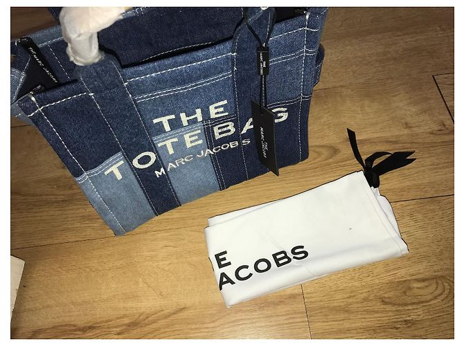 Mini tote Marc Jacobs in denim blu - vista 8