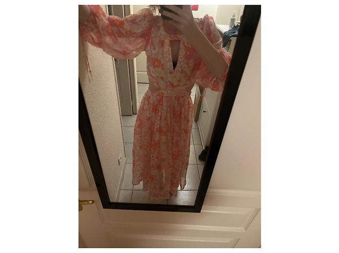 Maje Flower Power Kleid rosa Viscose Pink - Ansicht 8
