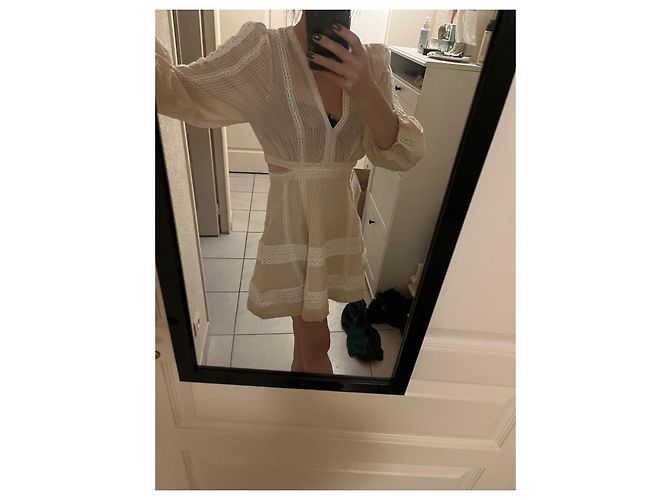 Sandro Kleid aus Viskose beige - Ansicht 4