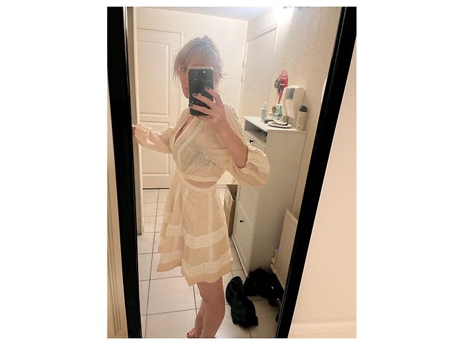 Sandro Kleid aus Viskose beige - Ansicht 7