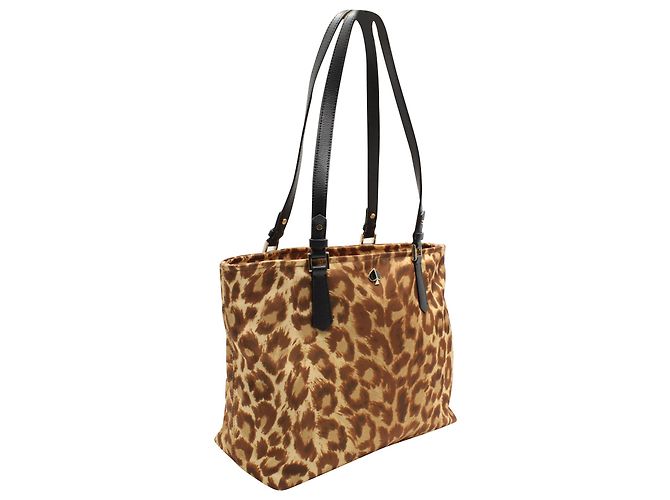 Borsa a tracolla Kate Spade Taylor Leopard in nylon animalier Marrone - vista 2