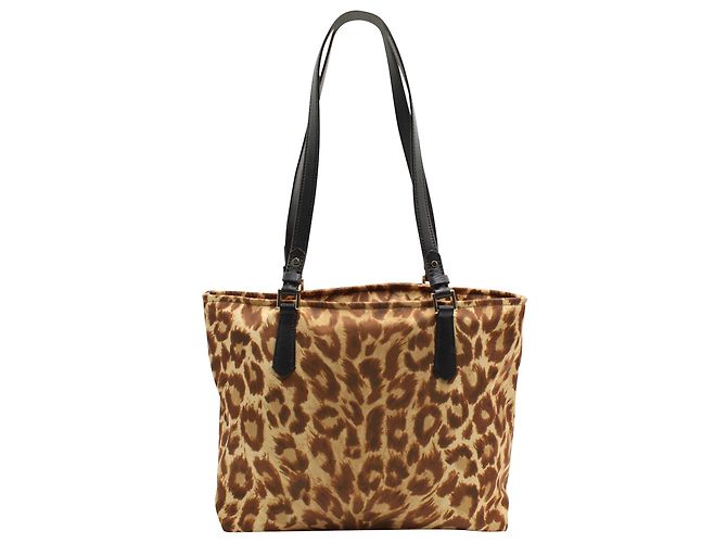 Borsa a tracolla Kate Spade Taylor Leopard in nylon animalier Marrone - vista 4