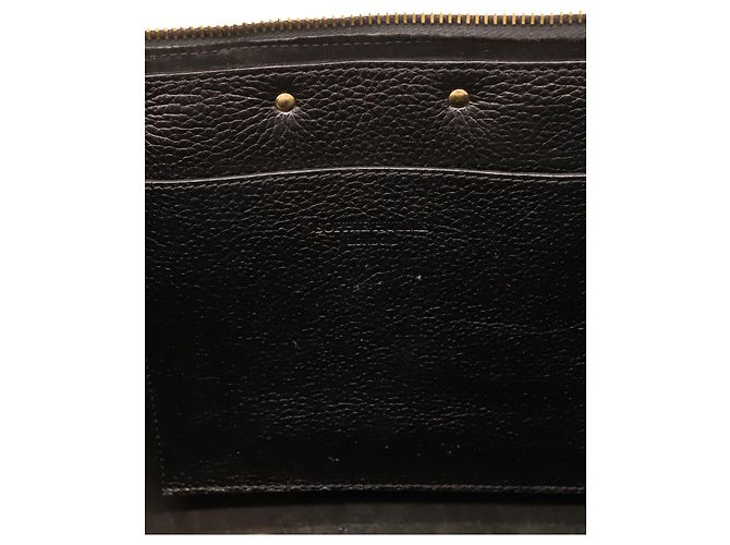 Sophie Hulme Stamped Zip-Top Bowling Bag in Black Leather - view 5