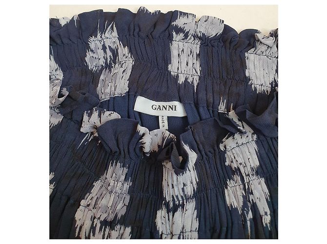 Falda Ganni azul de viscosa - vista 4