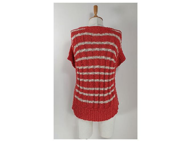 Free People Kurzarm Pullover Baumwolle Leinen Mehrfarben - Ansicht 3