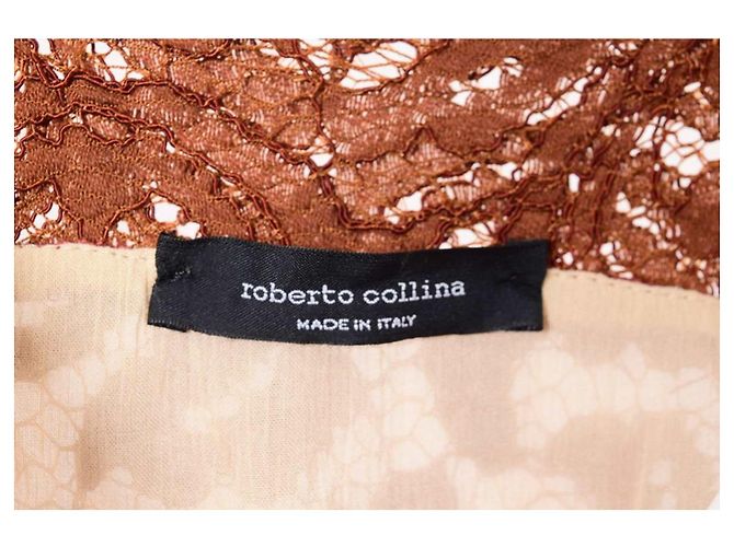 Vestido largo de encaje de Roberto Collina - vista 5