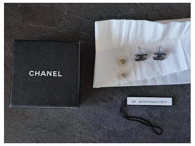 Chanel Ohrringe cc Schwarz - Ansicht 2