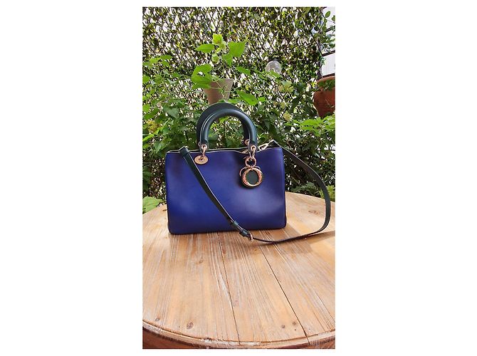 Borsa tote Dior Diorissimo blu in pelle - vista 11