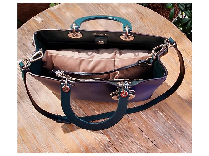 Borsa tote Dior Diorissimo blu in pelle - vista 6