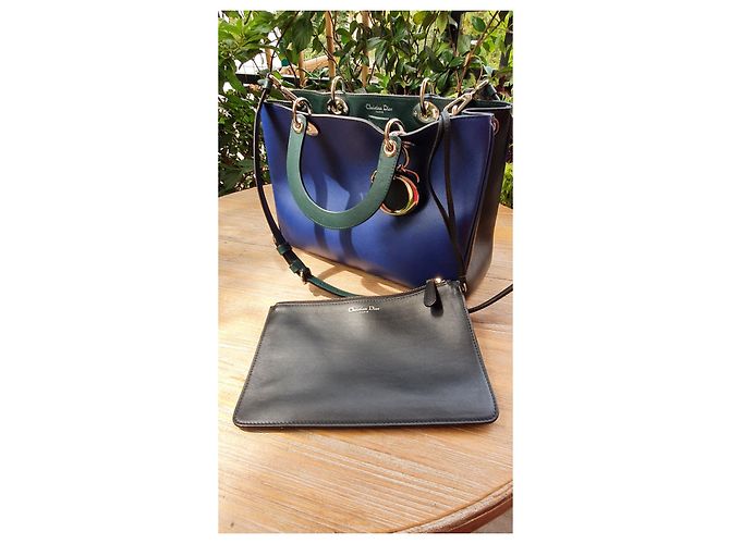 Borsa tote Dior Diorissimo blu in pelle - vista 8