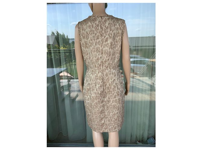 Abito DKNY al ginocchio beige e oro D'oro - vista 2