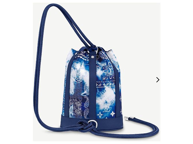 Louis Vuitton Randonnee PM Pelle Blu Monogramma Bandana - vista 2