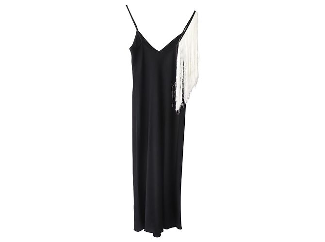 Abito sottoveste con frange Ellery in acetato nero - vista 4