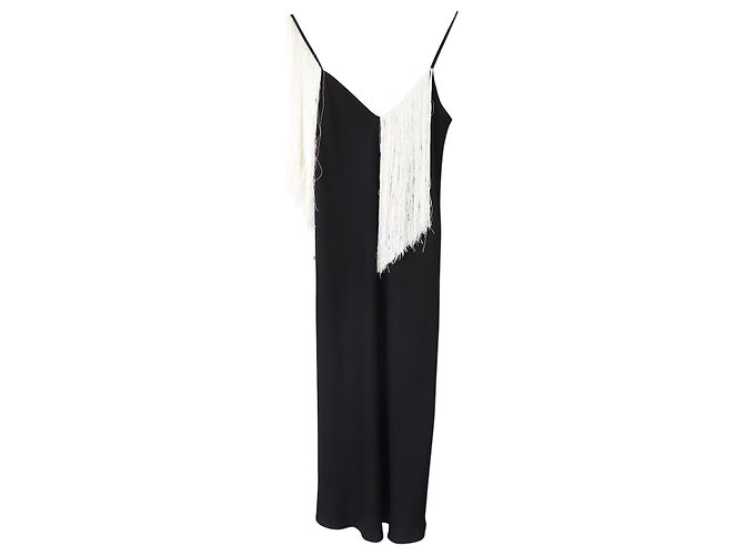Abito sottoveste con frange Ellery in acetato nero - vista 5