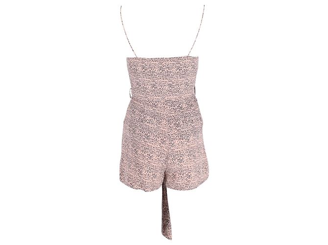 Zimmermann Playsuit mit Leopardenmuster zum Binden vorne aus beiger Seide - Ansicht 3