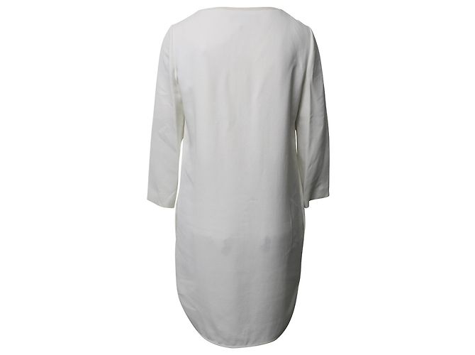 Emilio Pucci VESTIDO TÚNICA CON CUELLO DE CADENAS EN SEDA BLANCO - vista 3
