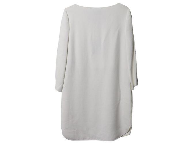 Emilio Pucci VESTIDO TÚNICA CON CUELLO DE CADENAS EN SEDA BLANCO - vista 5