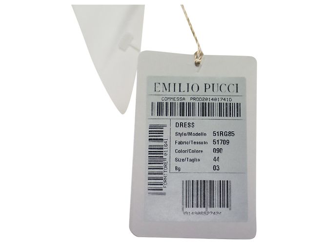 Emilio Pucci VESTIDO TÚNICA CON CUELLO DE CADENAS EN SEDA BLANCO - vista 8