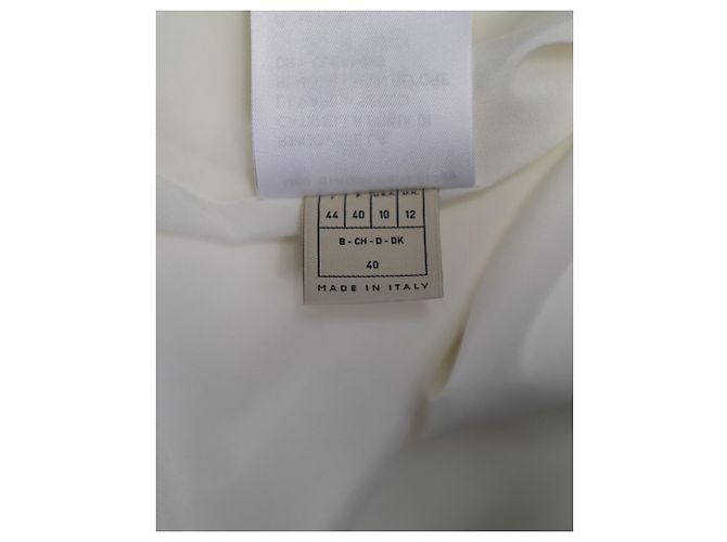 Emilio Pucci VESTIDO TÚNICA CON CUELLO DE CADENAS EN SEDA BLANCO - vista 9