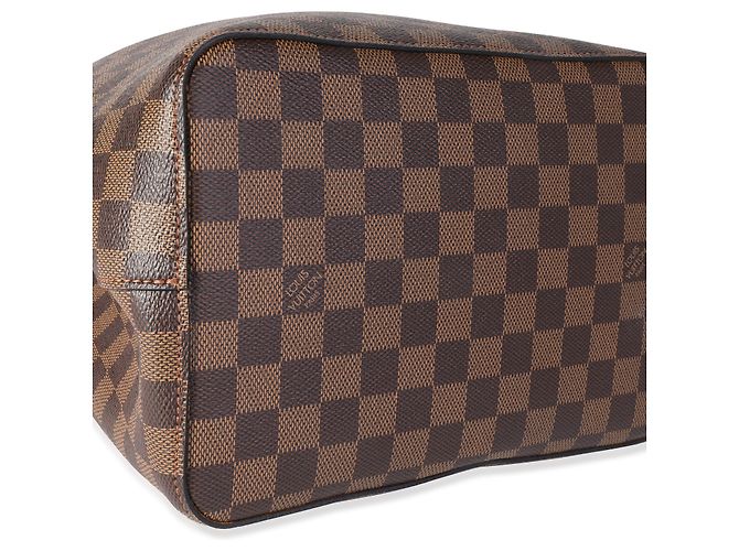 Néonoé Louis Vuitton Safran in pelle gialla e Damier Ebene Neonoe mm Marrone - vista 2