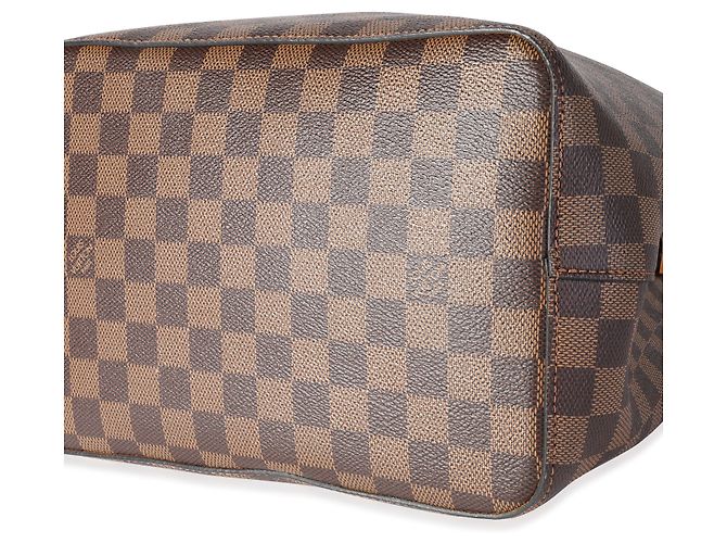 Néonoé Louis Vuitton Safran in pelle gialla e Damier Ebene Neonoe mm Marrone - vista 5