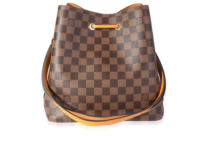 Néonoé Louis Vuitton Safran in pelle gialla e Damier Ebene Neonoe mm Marrone - vista 6