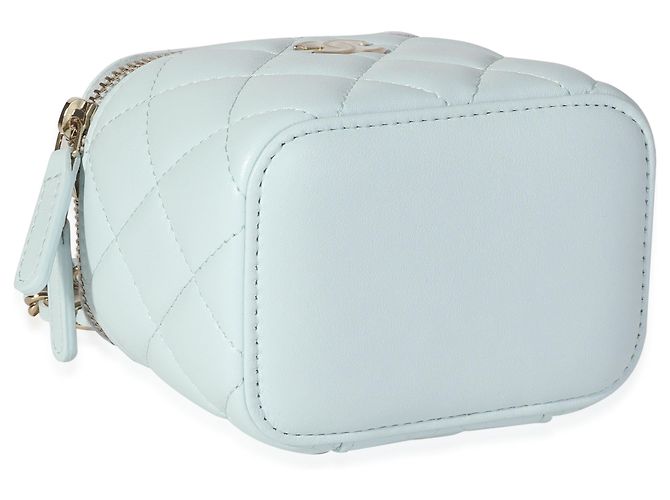 Vanity Mini penteadeira acolchoada azul claro Chanel pele de cordeiro - vista 4