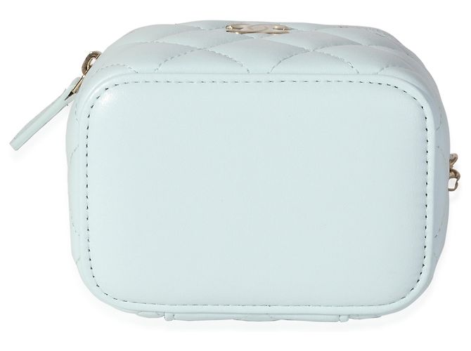 Vanity Mini penteadeira acolchoada azul claro Chanel pele de cordeiro - vista 7