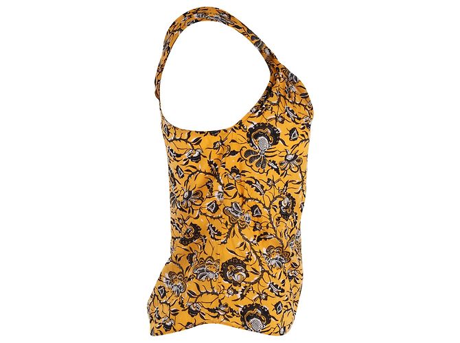 Top halter con estampado floral de Isabel Marant en algodón amarillo - vista 2