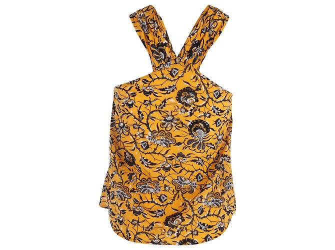 Top halter con estampado floral de Isabel Marant en algodón amarillo - vista 3