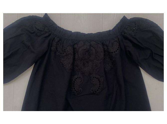 Uterque Top bordado de lino - vista 6