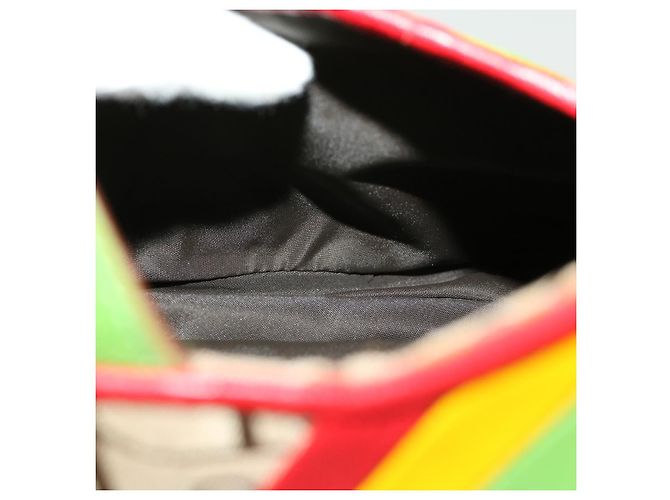 Borsa a tracolla Christian Dior Trotter Canvas Saddle Colore Rasta Beige Auth 30671alla - vista 10