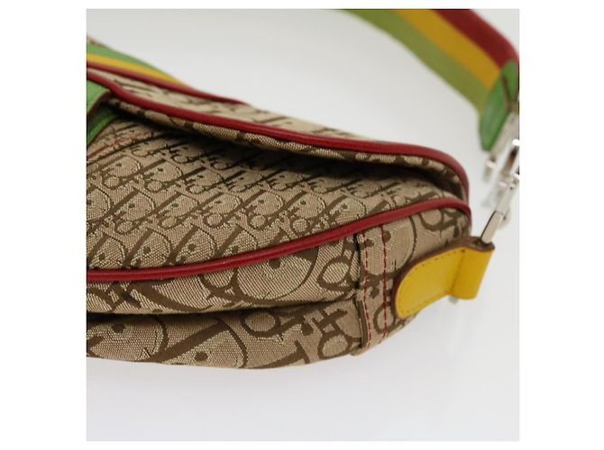 Borsa a tracolla Christian Dior Trotter Canvas Saddle Colore Rasta Beige Auth 30671alla - vista 15