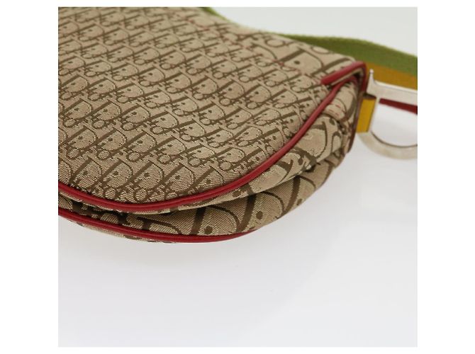 Borsa a tracolla Christian Dior Trotter Canvas Saddle Colore Rasta Beige Auth 30671alla - vista 16