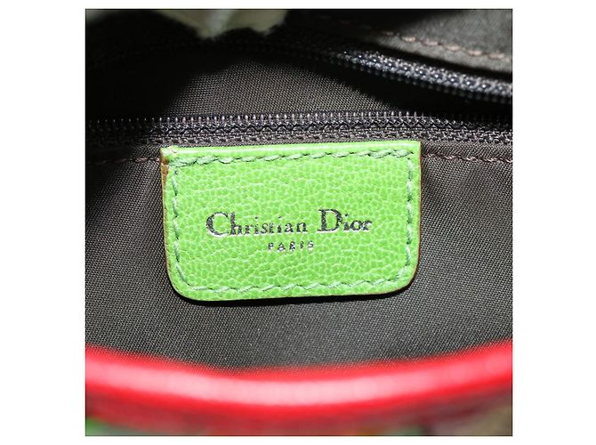 Borsa a tracolla Christian Dior Trotter Canvas Saddle Colore Rasta Beige Auth 30671alla - vista 18