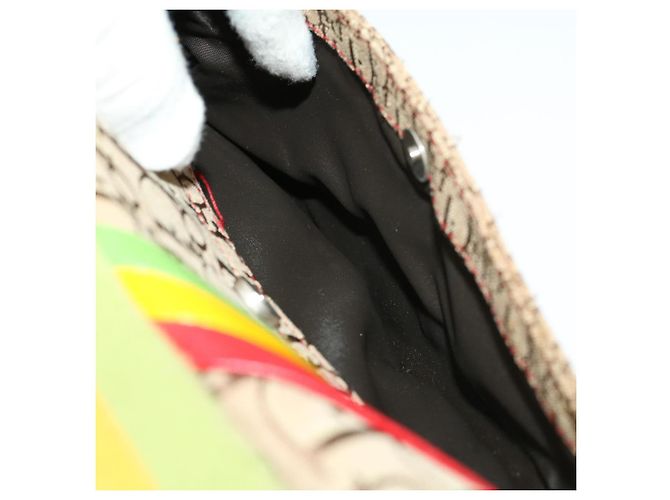 Borsa a tracolla Christian Dior Trotter Canvas Saddle Colore Rasta Beige Auth 30671alla - vista 19