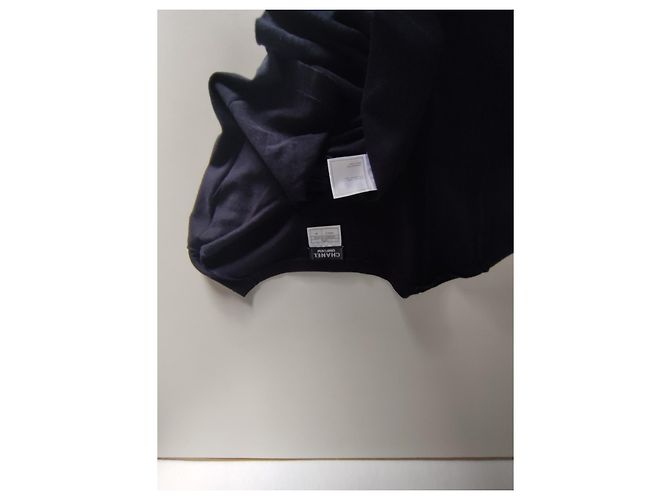 Chanel Strickpullover aus Baumwolle in Marineblau mit kurzen Ärmeln - Ansicht 4