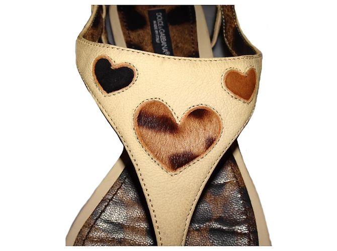 Dolce & Gabbana SANDALI DOLCE E GABBANA CON STAMPA LEOPARDATA Marrone Crudo - vista 3