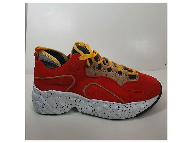 Acne Studios Rockaway Contrast Sneakers Orange Beige Yellow - view 2