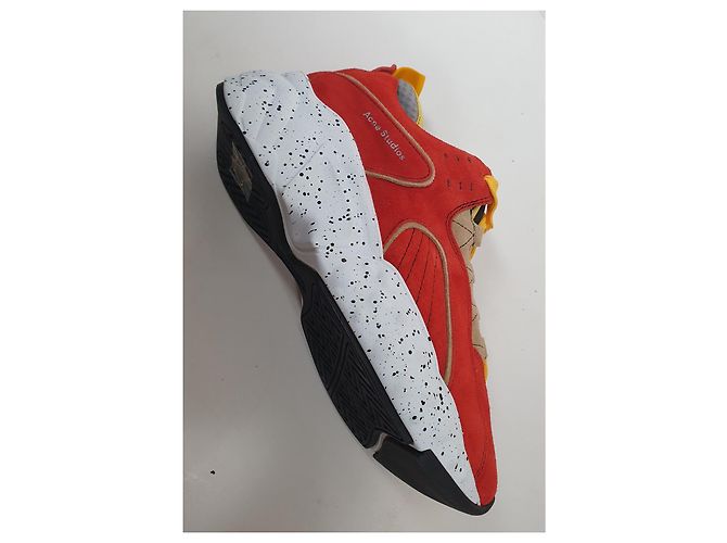 Acne Studios Rockaway Contrast Sneakers Orange Beige Yellow - view 3