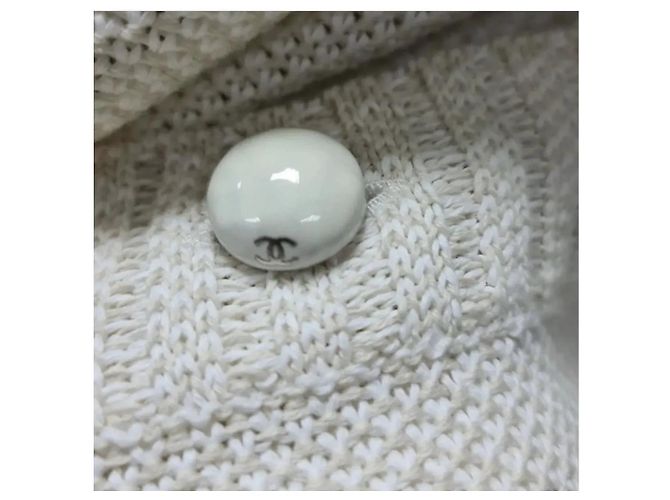 Conjunto de terno Chanel Ivory Knited Bege - vista 2