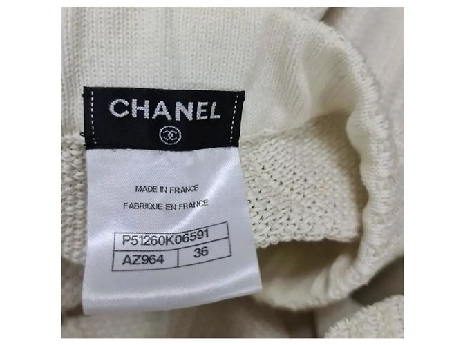 Conjunto de terno Chanel Ivory Knited Bege - vista 6