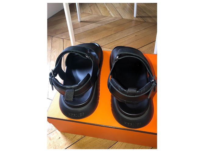 Sandali Hermès Archipel in pelle nera Nero - vista 4