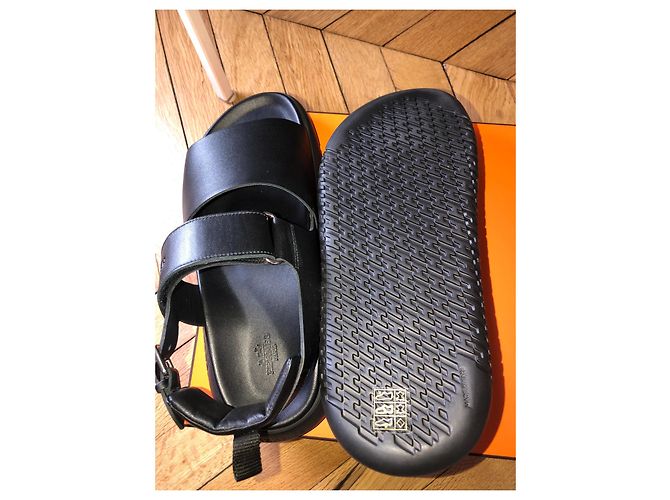 Sandali Hermès Archipel in pelle nera Nero - vista 5