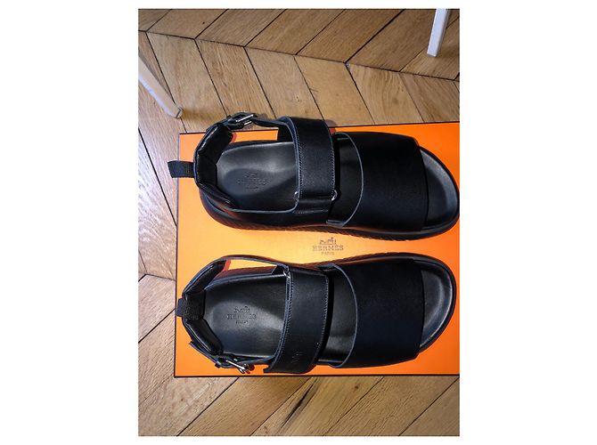 Sandali Hermès Archipel in pelle nera Nero - vista 8