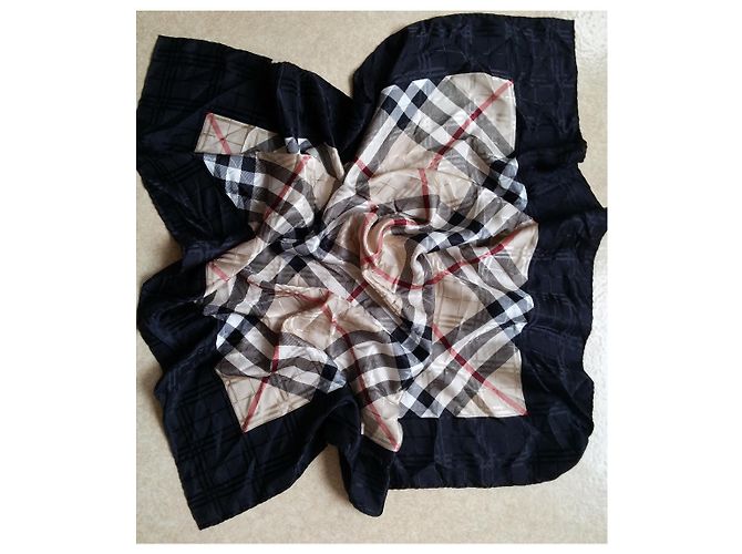 Sciarpa Burberry in seta con motivo check - vista 3