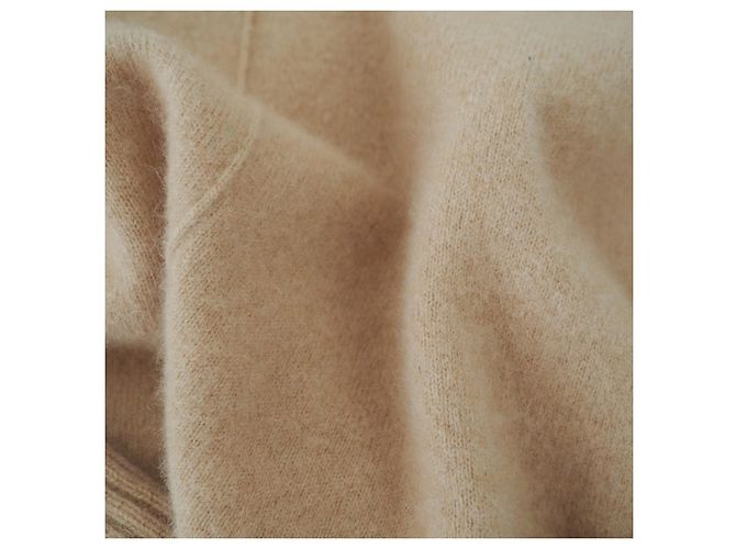 Jigsaw Pullover aus reinem Kaschmir mit V-Ausschnitt in Kamelbeige. S Größe - Ansicht 10