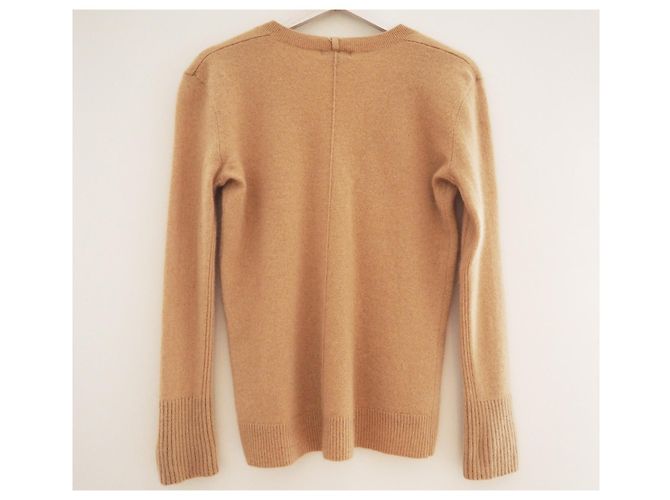 Jigsaw Pullover aus reinem Kaschmir mit V-Ausschnitt in Kamelbeige. S Größe - Ansicht 3