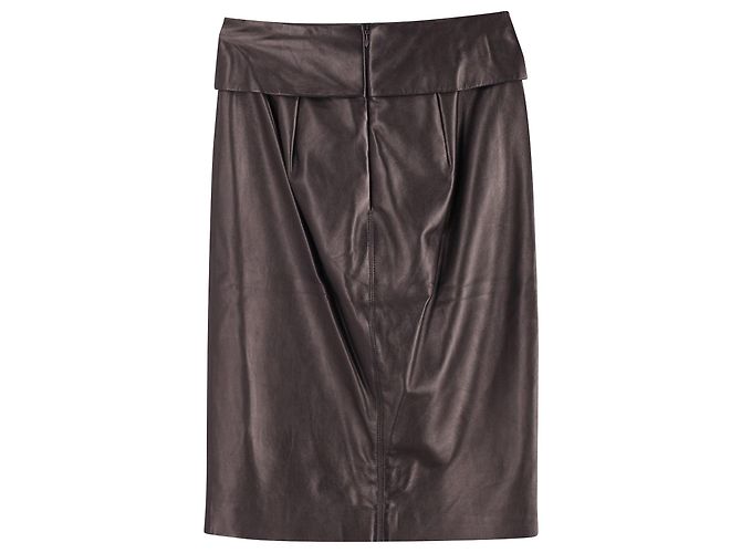 Falda tubo Isabel Marant de piel de napa negra Negro - vista 2